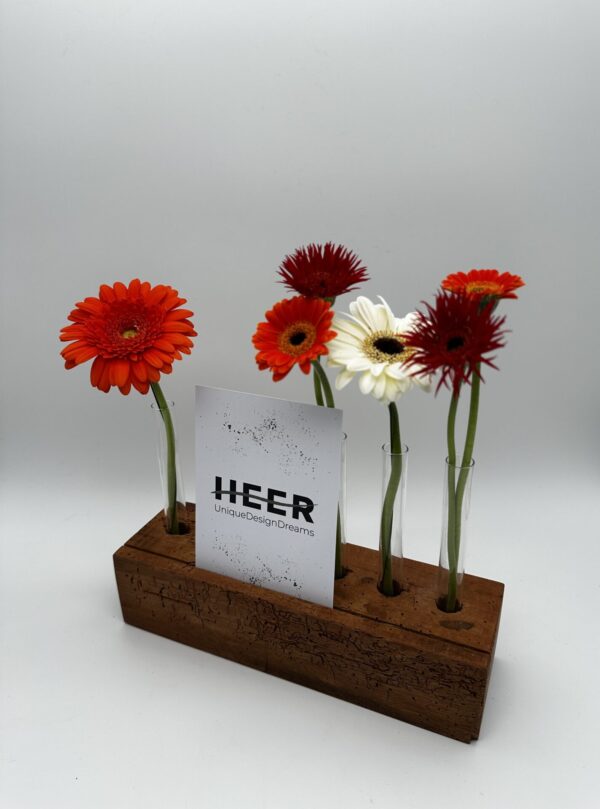 Blumen- & Kartenhalterung, 4 x Glas + Karte + Zapfenloch – Bild 9