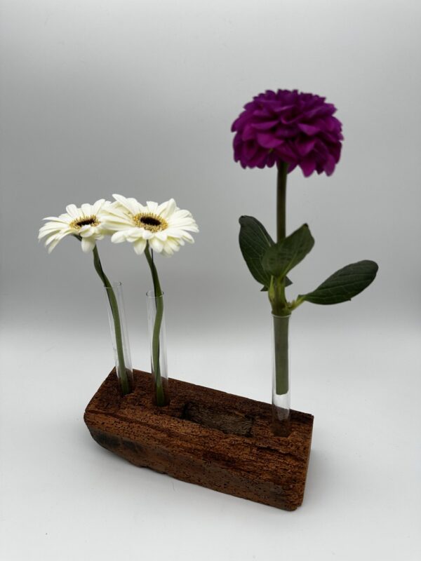 Blumen- & Kartenhalterung, 3 x Glas + Karte + Zapfenloch – Bild 4