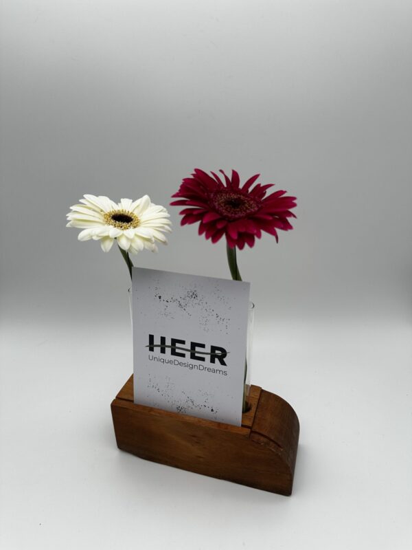 Blumen- & Kartenhalterung, 2 x Glas + Karte + Zapfenloch