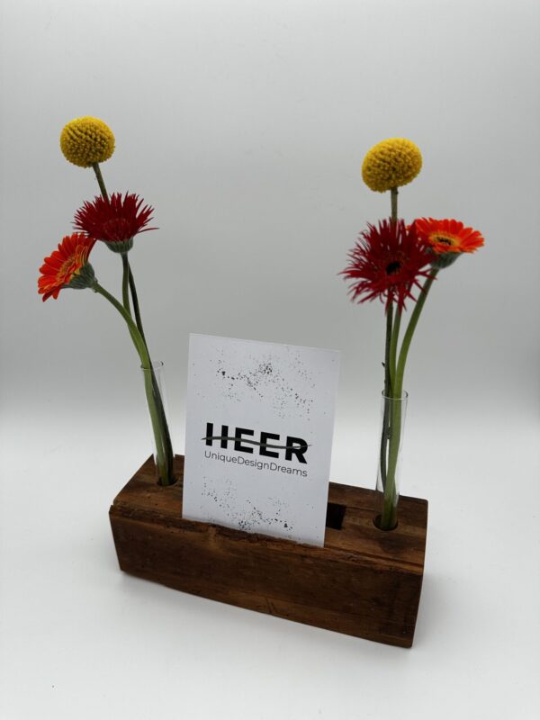 Blumen- & Kartenhalterung, 2 x Glas + Karte + Zapfenloch – Bild 3