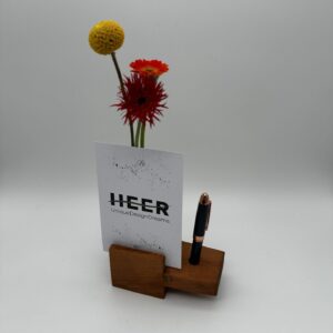 Blumen- & Kartenhalterung, 1 x Glas + Karte + Zapfen