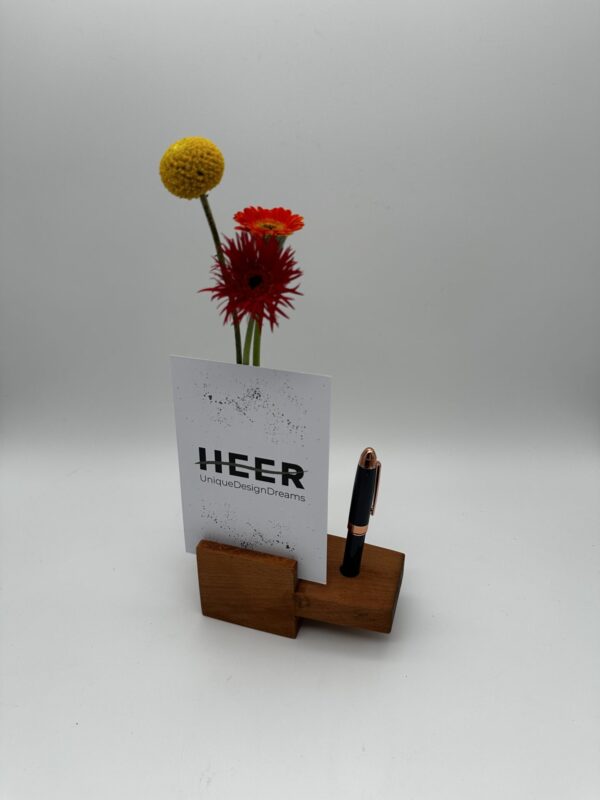 Blumen- & Kartenhalterung, 1 x Glas + Karte + Zapfen